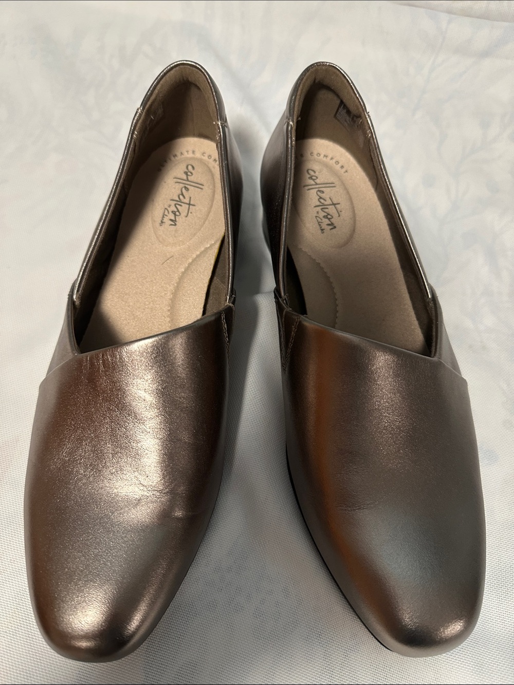 Clarks Collection Women's Metallic Brown Slip-On Flats